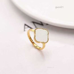 Luxury Ring Clover Rings Designer for Women Fashion Jewellery Woman Plated 18k Gold Blue Green Shell Diamond Ring Wedding Rings Chinese Free Shipping ZDW5