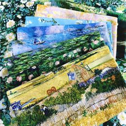 Fabric Vintage Oil Painting Fabric Pure Cotton Digital Printing DIY Handmade by Half Metre d240503