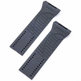 Watch Bands 28mm black natural rubber strap with mens accessory waterproof suitable for Porsche P6750 design Q240430