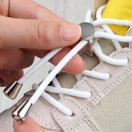 Shoe Parts 2024 No Tie Laces Stretching Lock Shoelaces Without Ties Elastic Sneaker Kids Adult Classic Round Shoelace For Shoes