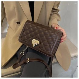 Shoulder Bags 2024 Fashion Ladies Rhombic Chain Crossbody Bag High Quality PU Leather Western Style One-shoulder Small Square Female