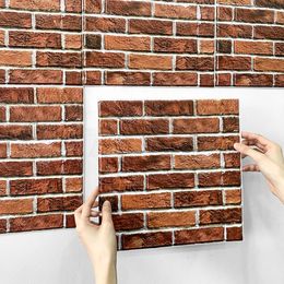 3D Wall Sticker Self-adhesive Faux Brick Wall Panel Peel and Stick Tile Backsplash for Kitchen Bathroom Waterproof Tile Sticker 240420