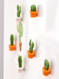 6PCsSet Home Decoration Fridge Magnets Cute Cactus Succulent Plant Magnet Button Refrigerator Message Sticker2920062