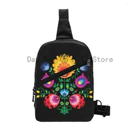 Backpack Custom Poland Folk Floral Sling Bags For Men Cool Polish Art Shoulder Crossbody Chest Travel Hiking Daypack