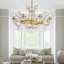 Chandeliers Post Modern Gold Candlestick Crystal Lights Living Room Designer Luxury Lamps Bedroom French Villa Hanging Lighting