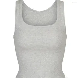 Women's Tanks Kardas Same Elastic Slim Fit Short Sleeveless Top Small Tank For Women