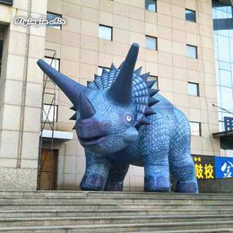 Customized Animal Model Inflatable Herbivorous Dinosaur 4m Height Giant Triceratops Sculpture For Theme Park And Parade Decoration