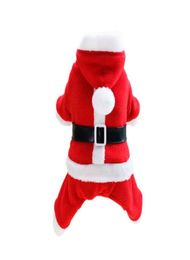 Dog Apparel Male Female Cute Puppy Cat Santa Claus Small Pet Warm Winter Pug Chihuahua Holiday Party Hooded Christmas Costume Funn1447911