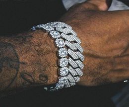 2020 New 19mm Cuban Link Bracelet Micro Pave Cubic Zircon Chain Bracelet 3 Row Iced Out Bling Charm Hip Hop Jewellery For Men19223557