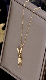 Trendy Mobile Pendant Necklace Yellow Titanium Steel Jewelry Woman Gift Never Fade Hypoallergenic Necklaces9203362