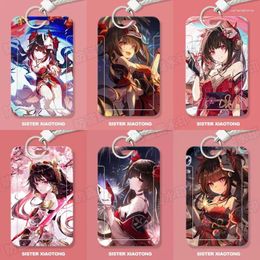 Keychains Anime Honkai:Star Rail Sparkle One-sided Printing Business Retractable S Holders Bank ID Bus Card Cover Cases