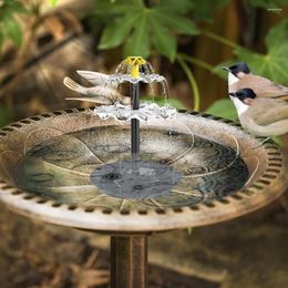 Garden Decorations Solar Water Fountain Feature Pump Powered Glass Panel Bird Bath With Stakes Double-sided For Level