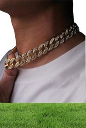 Hip Hop Bling Fashion Chains Jewellery Mens Gold Silver Miami Cuban Link Chain Necklaces Diamond Iced Out Chian Necklaces261w4396848