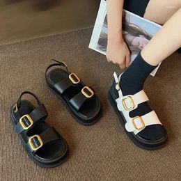 Casual Shoes Platform Women's Sandals 2024 Summer For Women Metal Buckle Soft Bottom Open Toe Beach Sandalias De Mujer