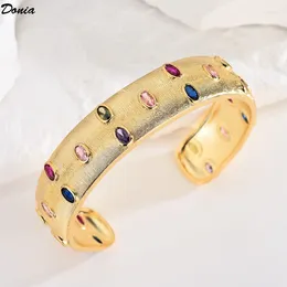 Bangle Donia Jewelry European And American Fashion Titanium Steel Micro-Inlaid Colorful Zircon Retro Elegant Luxury Bracelet