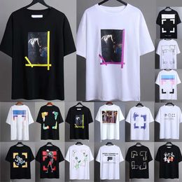 Summer Offs Designer Shirt Pure Cotton Tees Print T Shirts White Black Casual Couples Short Sleeves Tee Comfortable For Men And Women Co 1876