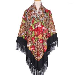 Scarves Square Shawl Luxury Scarf For Women Bohemian Cloak Designer Print Vintage Fringed Wedding Party Cape Blanket Wraps Size 63 63in