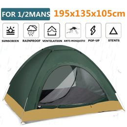 Quick Automatic Opening Tent 2-3 People Ultralight Camping Waterproof Outdoor Hiking fishing Family Travel Backpacking 240422