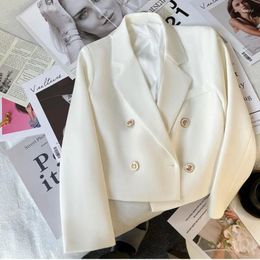 Women's Suits Small Coat Short Suit 2024 Black Style High-end Fashion Loose Fitting Blazer