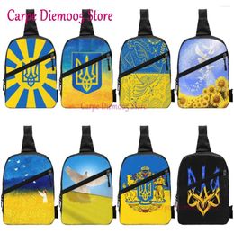 Backpack Ukraine Flag Crossbody Sling Men Custom Shoulder Chest Bag For Cycling Camping Daypack