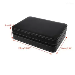 Watch Boxes 10 Slot Leather Box Portable For Case Display Soft Liner Zipper Bag Trips Jewelry Watches Holder