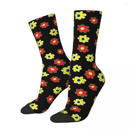 Men's Socks Colorful Cute Flower Sports Polyester Middle Tube For Women Men Breathable