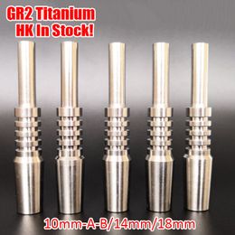HK In Stock Titanium Nail Tip Smoking 10mm 14mm 18mm Dab Wax Premium Inverted Grade 2 GR2 Ti Tips Replacement Nails For Mini NC Nector Collector Kits Wholesale