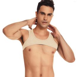 Men's Tank Tops Mens Sleeveless Tight Fitting High Elastic Leather Apparel Backless Underwear Lace Up Jockstrap Jock Strap