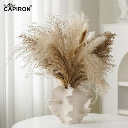 Vases Dropshopping Ceramic Coral Vase Nordic Art Beige Matte Container For Flower Pampas Grass Living Room Tabletop Centrepieces Decor