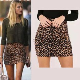 Women Beach Wear 2024 Fashion Women Leopard Printing High Waist Mini Skirt Sexy Pencil Bodycon Pack Hip Mini Skirt For Women Beach Cover Up Skirt d240501