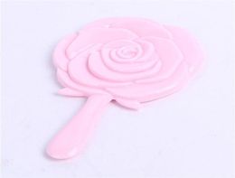 Rose Shape Hand Held Mirror Vintage Hairdressing Flower Makeup Beauty Dresser Gift Mirror for Makeup Hand Mirror with Handle Whole5212144