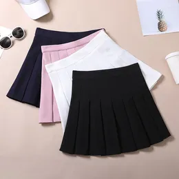 Skirts White Pleated Skirt Cute Japanese Fashion Women Clothing Girls Tennis School Uniform Style Black Mini Faldas Para Mujeres