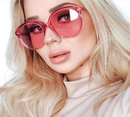 Sunglasses Big Oversized Round Women Brand Designer Candy Colour Lenses Vintage Ocean Stylish Summer Pink Red Sun Glasses Female19662097