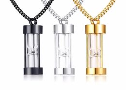 Pendant Necklaces Hour Glass Timer Sands Of Time Cremation Ashes Necklace For Men Women Memorial Holder Keepsake8687417