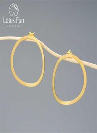 Lotus Fun 18K Gold Minimalism Big Round Circle Dangle Earrings For Women 925 Sterling Silver Statement Jewellery Trend 2110131776855