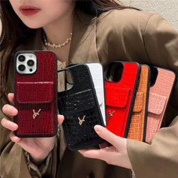 Designer Phone Cases for Apple iphone 15 15promax 14promax 13pro 13 12promax 12 11 Luxury PU Leather Wallets Card Holders Pockets Porta Folio Pochette Back Cover