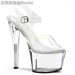 Dress Shoes 17cm Women's High Heels Summer Buckle With High-heeled Stiletto Sandals Joker Fashion