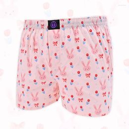 Underpants Pink Pure Cotton Underwear Pattern For Men And Women Comfortable Breathable Shorts Home Leisure