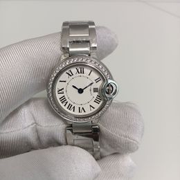 Authentic Photo Women Diamond Watches Quartz Ladies 28mm Silver Roman Dial Bezel W4BB0015 Ladys Women's Stainless Steel Dress Bracelet Watch Wristwatches