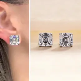 Stud Earrings 2024 Versatile Trendy For Women Dazzling Zirconia Jewellery Engagement Ceremony Daily Wearable Accessories