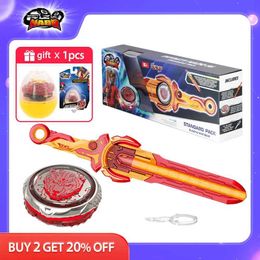 4D Beyblades Infinite Nado 6 Standard Package - Flame Bear Glow Metal Rotating Top Gyroscope and Monster Icon Sword Launcher Animation Childrens Toy Q240430