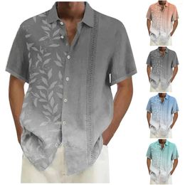 Men's Casual Shirts Designer Spring Summer Cotton Linen Solid Color Short Sleeve Loose T For Men Y2k