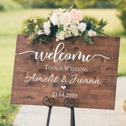 Welcome Wedding Sign Stickers Engagement Celebration Mural Vinyl Decal BaptismBirthday Decoration Reception Decor 240429