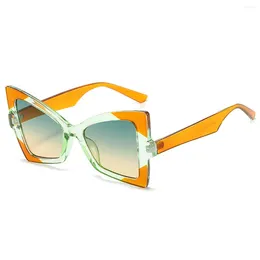 Sunglasses Polygonal Large Frame Ladies Butterfly Cat Eye Designer UV Trendy Glasses