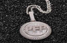 AZ Custom Name Letters Gold Necklaces Mens Fashion Hip Hop Jewelry Iced Out Rotating Letter Pendant Necklace3879858