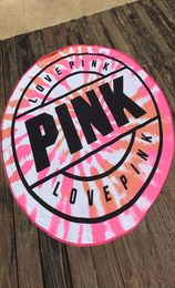 Lannidaa Green Pink Brand Round Beach Towel For Adults Large Sport Towels Printed 150CM serviette de plage Microfiber Towel1059896