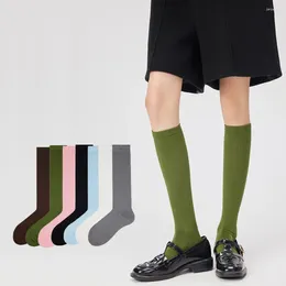 Women Socks Spring/Summer Women's Mid Length Pure Cotton Thin Pressure Leg Sunscreen Calf Girls' Long Stockings 9003