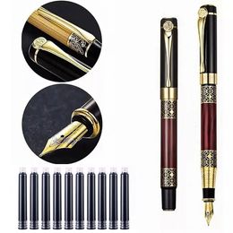 Retro Metal Fountain Pen Replaceable Ink Elegant Gift for Writing Stationery Office School Supplies 240425