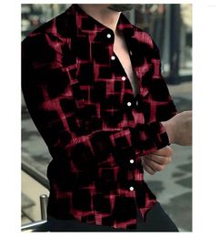 Men's Casual Shirts Retro Long Sleeved Shirt 3D Printed Lapel Designed By Designer For Comfortable And Soft Fabric