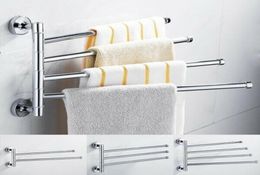 Towel Bar Stainless Steel Rotating Bathroom Towel Rack Kitchen Wallmounted Accessory Polished Rack Hardware Holder6530911